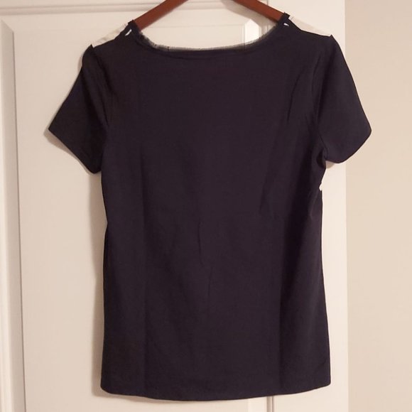Tommy Hilfiger Round Neck Navy Stripe Top - Picture 2 of 3